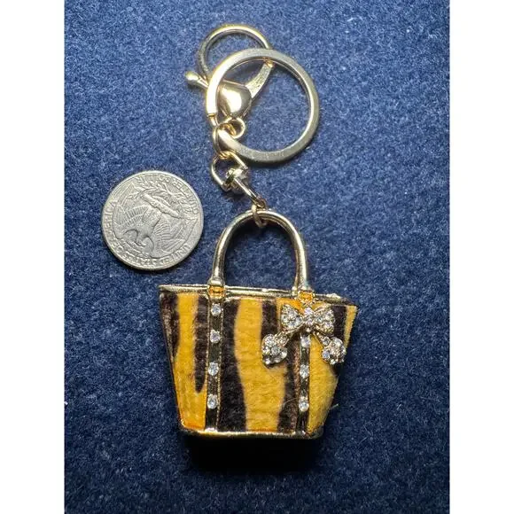 Handbag Rhinestone and Enamel Key Chain - Picture 7 of 7